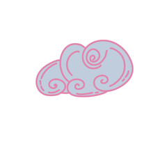 Cloud cute flat art illustration png 