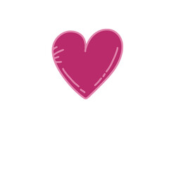 Heart shape pink cute flat art 