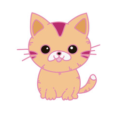Cat cute kawaii illustration kitten png flat art