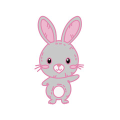 Rabbit bunny flat illustration cute kawaii