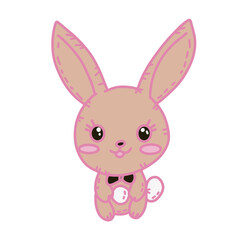 Rabbit cute hand drawn kawaii illustration png 
