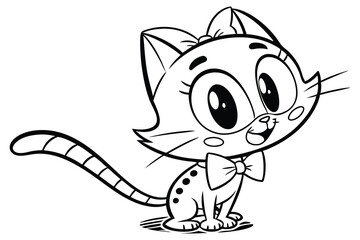  a cute black and white rubber hose cartoon cat