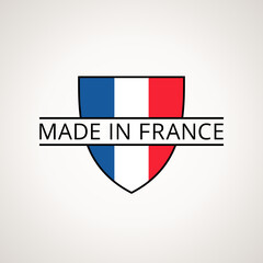 Obraz premium Made in France - coat of arms with French flag
