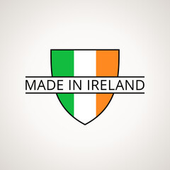 Made in Ireland - coat of arms with Irish flag