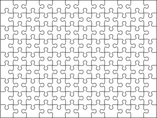 108-piece jigsaw puzzle template, transparent background, high resolution.