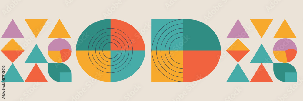 Aufkleber vector icon set of abstract geometric shapes with intricate patterns