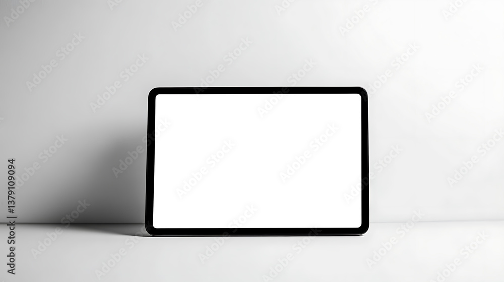 Poster Tablet computer with blank screen, isolated on white background, based on