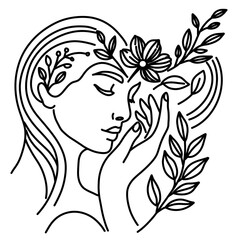 Mental Health healing line art png beauty 