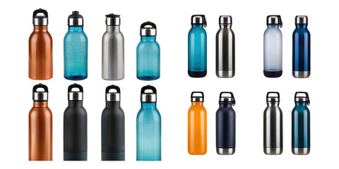 Fototapeta premium Variety of Water Bottles on Transparent Background