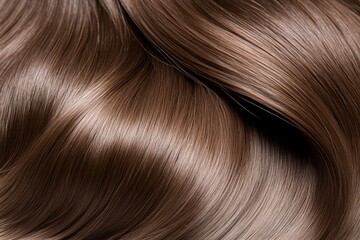 Fototapeta premium The woman's hair is styled cleanly, with half of her face obscured by her brunette locks