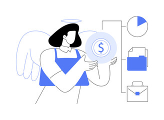 Business angel isolated cartoon vector illustrations.