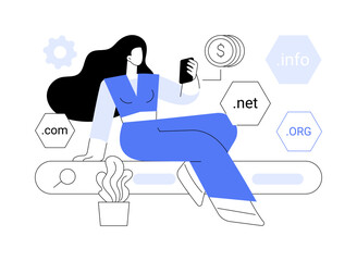 Domain name trading isolated cartoon vector illustrations.
