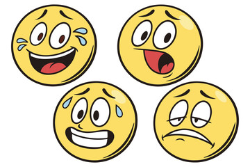 various emotions like joy, frustration, excitement, confusion, and boredom