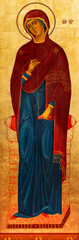 FLORENCE, ITALY - MARCH 18, 2025: The icon of Virgin Mary in the church Chiesa dei Santi Simone e Giuda by unknown artist.	
