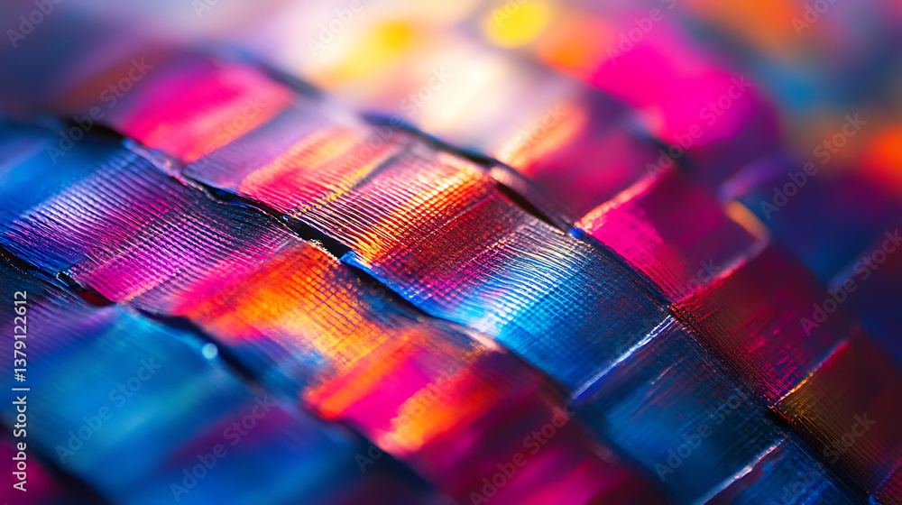 Aufkleber Vibrant abstract art a close-up view of a modern futuristic pattern in an oil painting showcasing a rich color texture and depth
