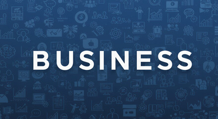 Obraz premium Business Success: Strategies, Innovation, and Growth on a Dynamic Blueprint Background