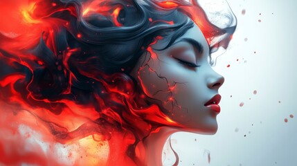 Woman with fiery hair
