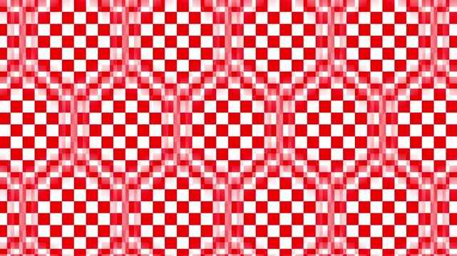 Abstract seamless pattern featuring a classic red and white checkerboard design. Ideal for backgrounds, textiles, wallpapers, and graphic design projects. High-resolution texture.	