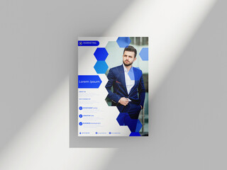 Corporate business flyer design template Blue color and Modern advertising flyer a4 print design mockup