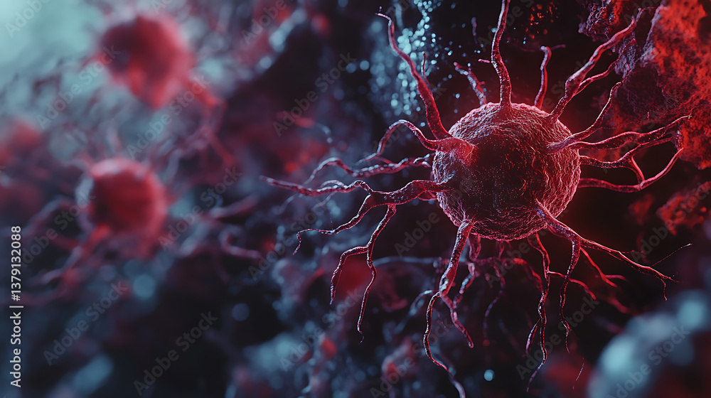 Poster neurons and nervous system captivating 3d microbiology render banner with copy space