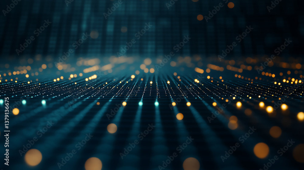 Fototapete Background with a grid of lines and dots