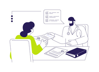 Pass a medical examination abstract concept vector illustration.