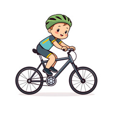 Cyclist baby illustration icon on white background. Generative AI