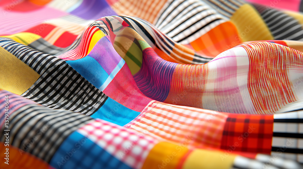 Poster colorful plaid print with checks