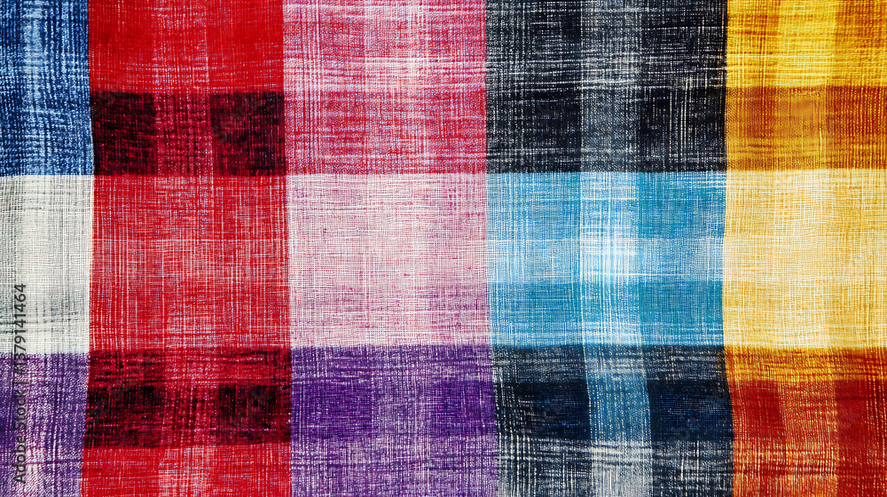 Poster colorful plaid print with checks