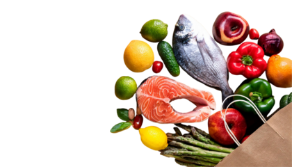 Food,High angle view of food in shopping cart