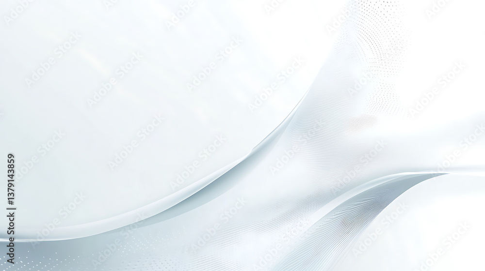 Aufkleber Clean and modern white background with subtle gradient and shading white backdrop for name card, minimal digital future technology concept, futuristic graphic design element, suit for cover, header
