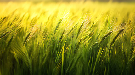Fototapeta premium Vast barley field in spring in germany's bavaria