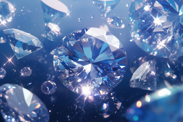background with crystals and light effects.