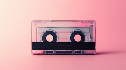 Blank compact cassette tape box design mockup, front profil side view. Vintage cassete tape record case box mock up. Plastic analog magnetic tape cassette clear packaging template.