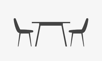Set of chairs and table for restaurants or  cafes. Interior furniture for rest and eating. Vector illustration