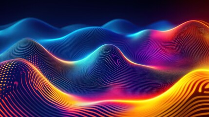 Vibrant Abstract Waveform: A Symphony of Color and Light