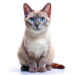 Ojos Azules Cat Isolated on White Background Stock Photo