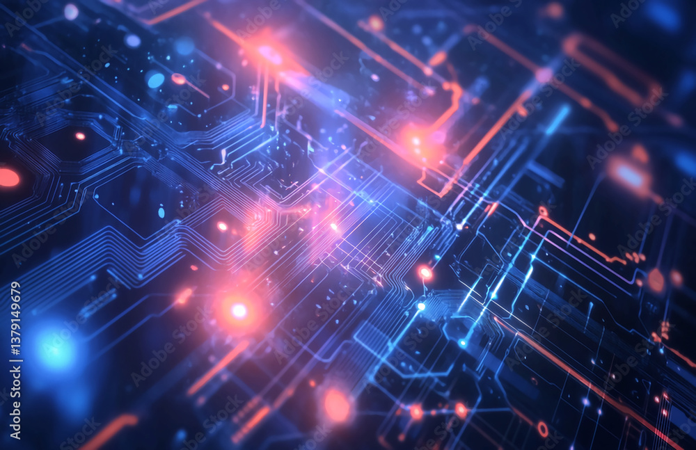Poster abstract technology circuit board background digital innovation and engineering design 100