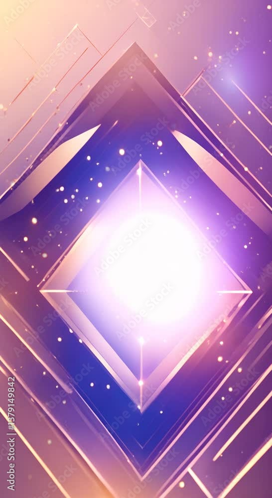 Poster abstract geometric animation with glittering particles a modern phone background for tech and design