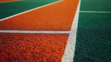 Explore the Vibrant Dynamics of a Football Field with Striking Green and Orange Colors Inviting Sports Enthusiasts and Field Design Lovers