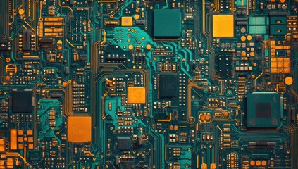 Detailed close-up of a circuit board with intricate components