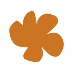four leaf clover orange png abstract floral shape 