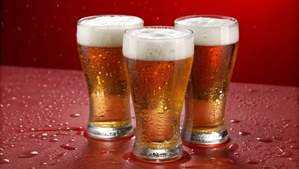 Frosty Beer & Stylish Glasses – Refreshing Cheers