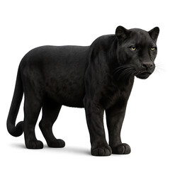 Majestic black panther stands gracefully in a serene environment