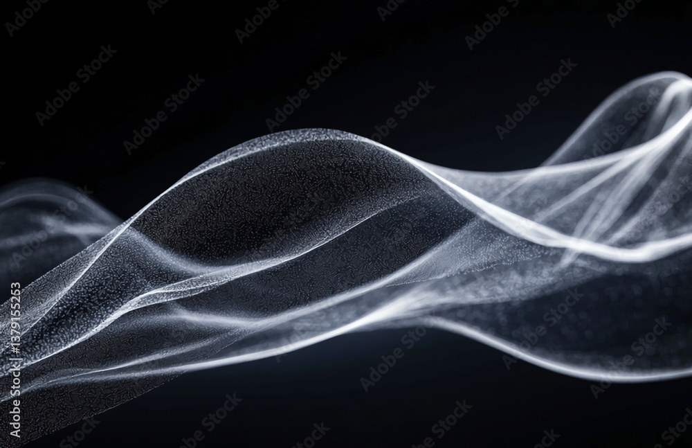Aufkleber abstract white smoke wave background texture design wallpaper backdrop pattern curve light smooth da