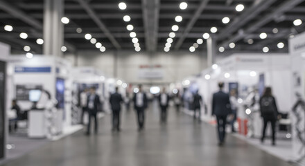 Blurred Business Expo: Trade Show, Conference Attendees, and Networking Event - Unfocused