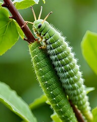 Fototapeta premium caterpillar on leaf