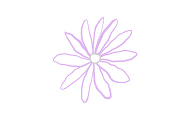 Lavender flower scribbles on white background hand drawn png 