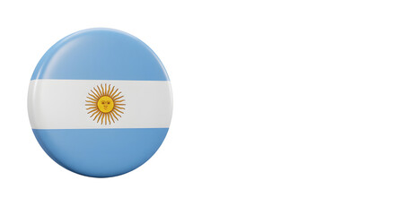 Obraz premium 3d Argentina flag national sign symbol On a white background
