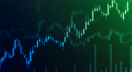 Naklejka premium Stock Market Chart: Bullish Trend Analysis & Investment Growth Opportunities | Finance, Trading, Candlestick Patterns